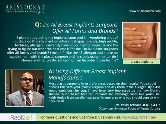 breast implants brands