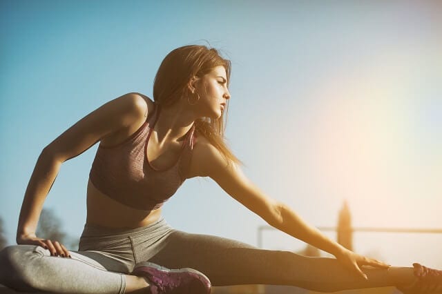 woman stretching