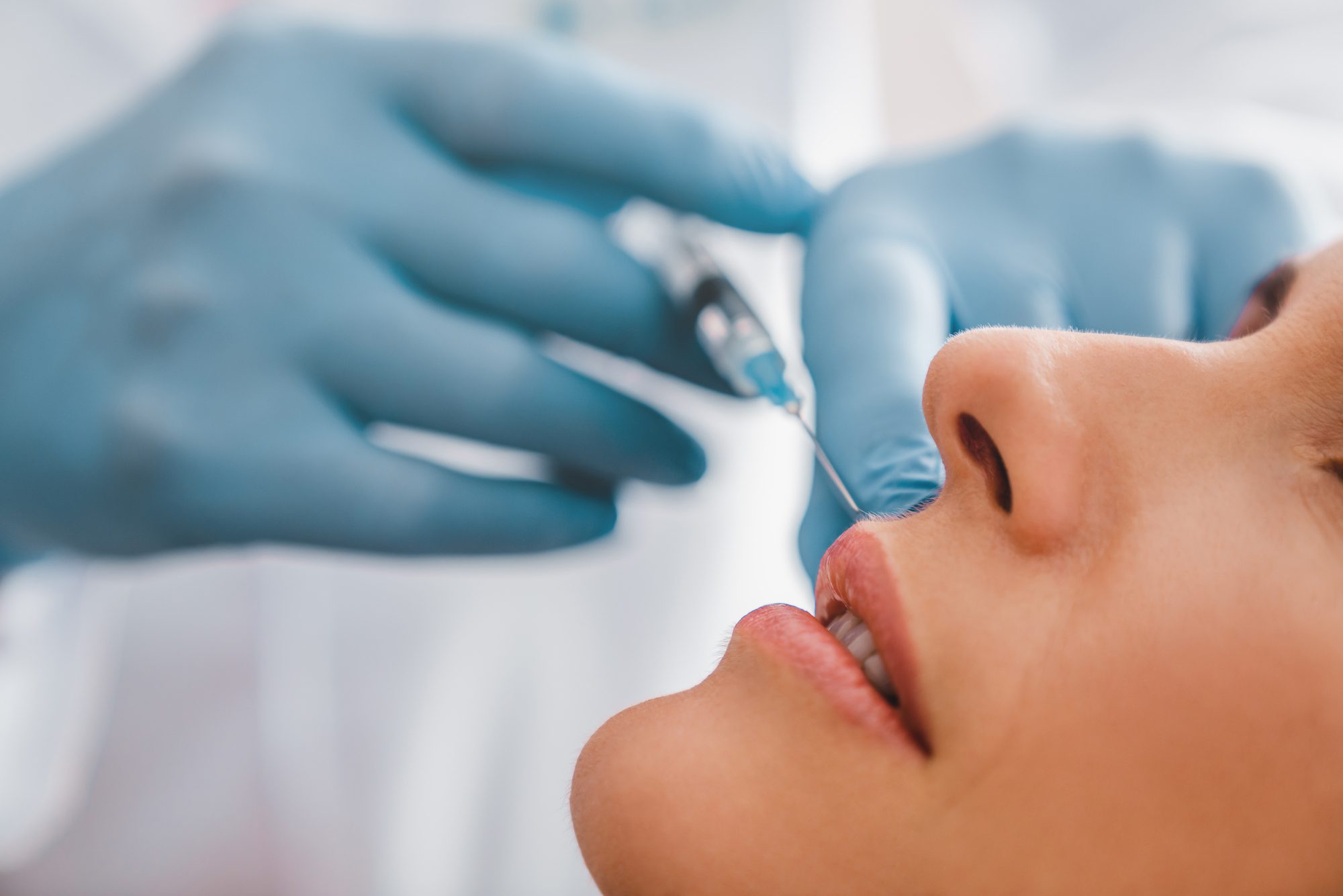 patient receiving lip injections